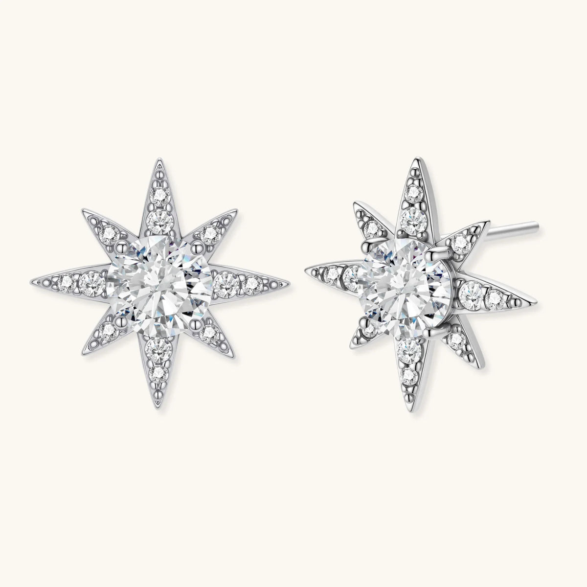 Celestial Star Studs, argent 925 et moissanite
