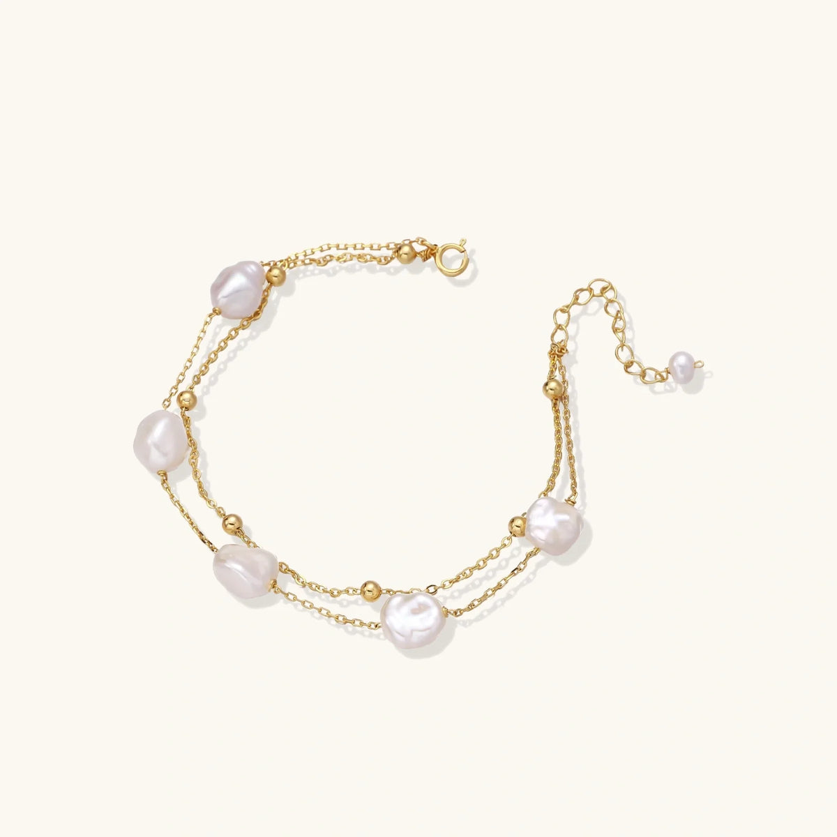 Bracelet Baroque Pearl Layered, perles baroques