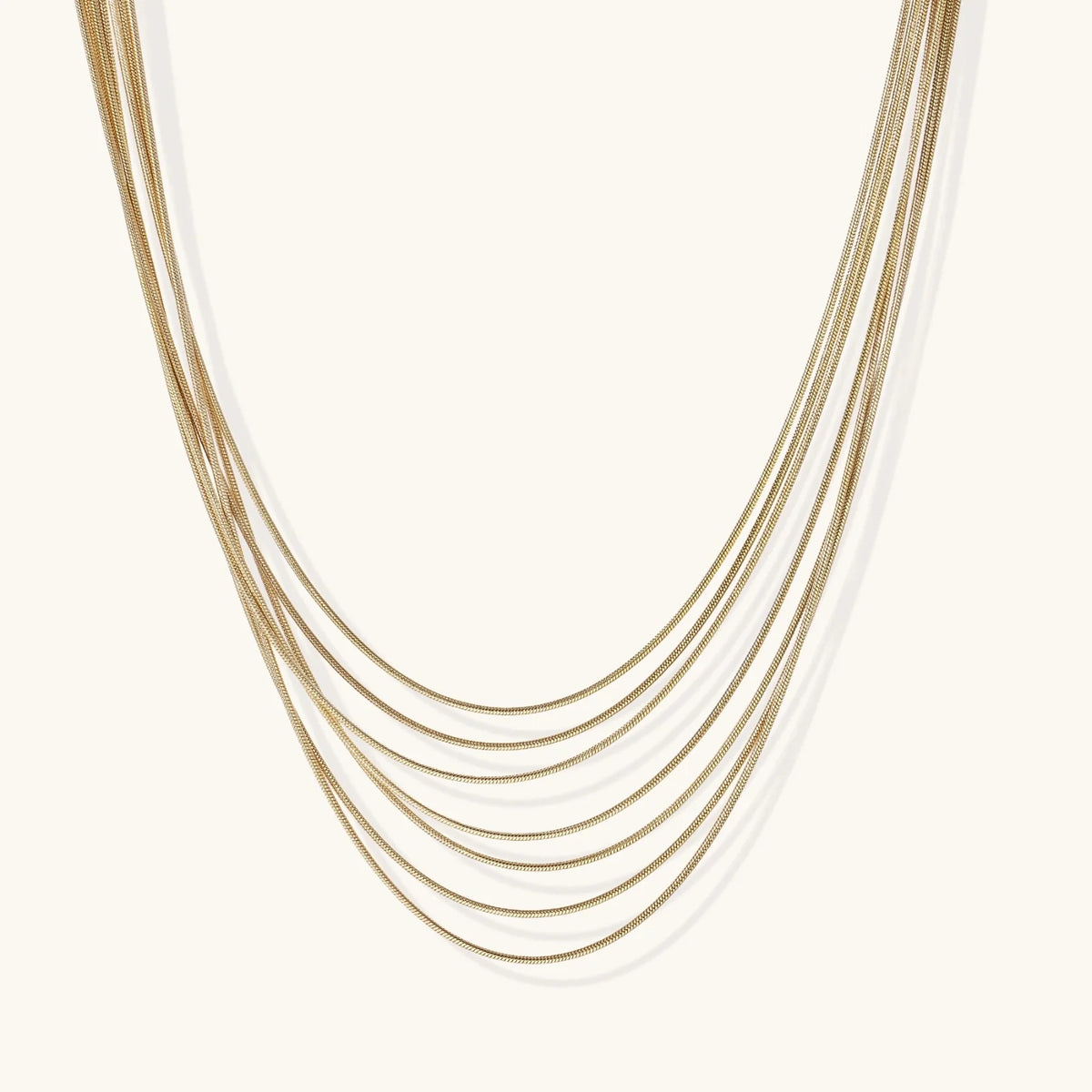 Collier Golden Hour Multirangs, plaqué or