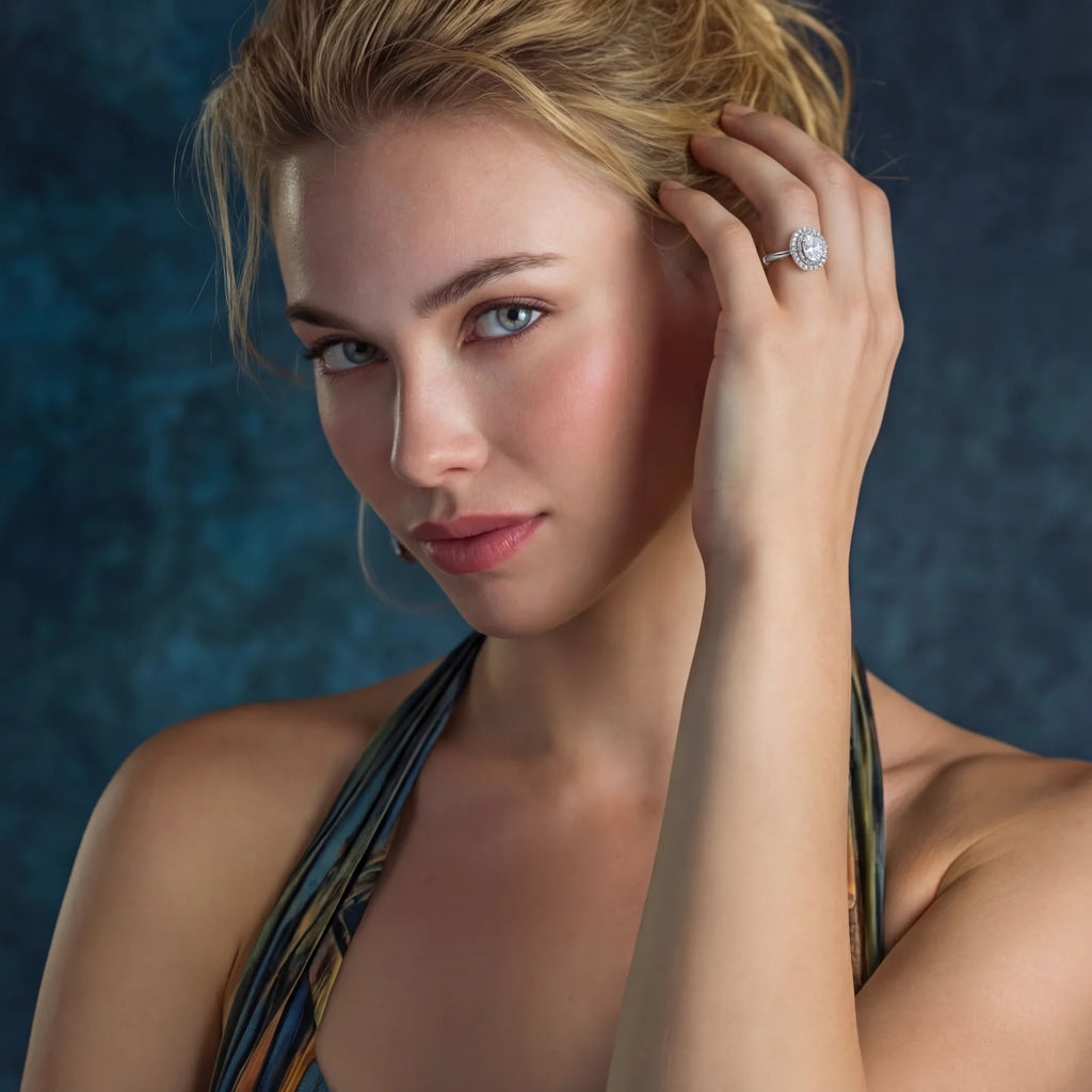 Double Halo Promise Ring