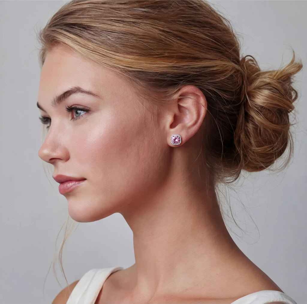 Blush Halo Stud Earrings
