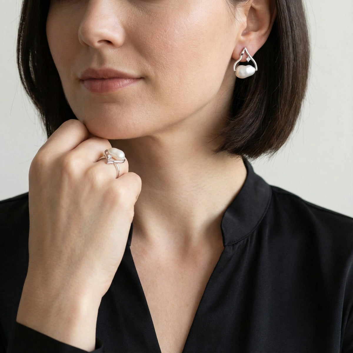 Pearl Teardrop Earrings by Yspera