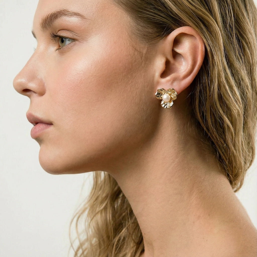 Bloom Pearl Studs by Yspera