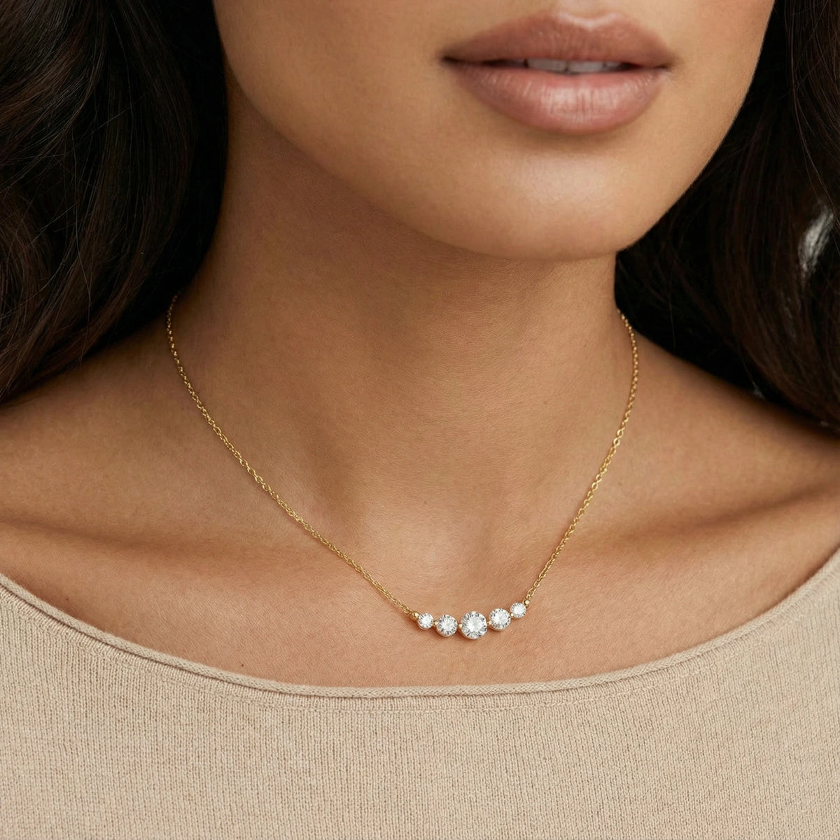 Golden Arc Necklace by Yspera