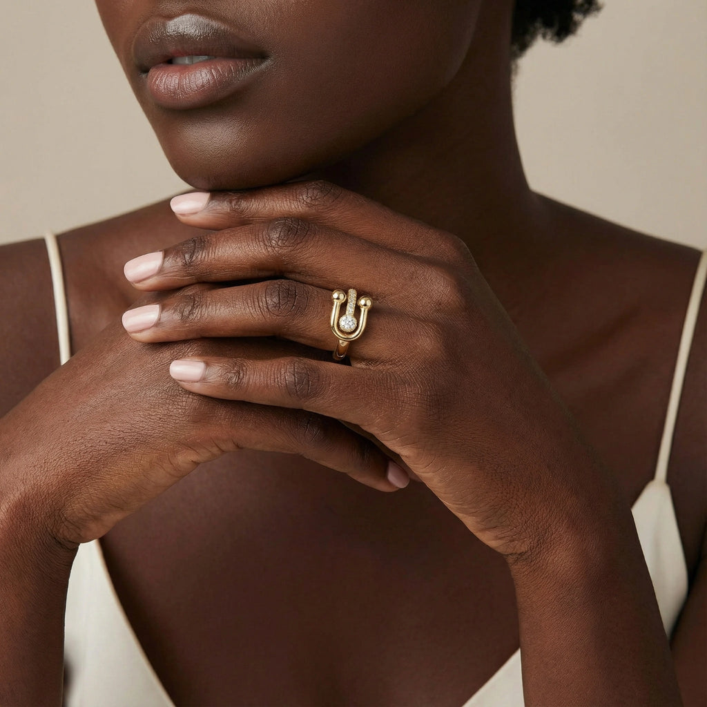 Safety Pin Statement Ring by Yspera