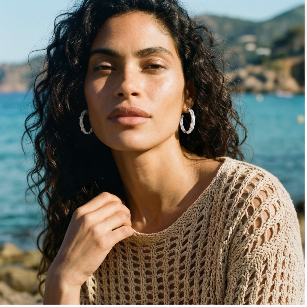 Molten Gold Textured Hoops