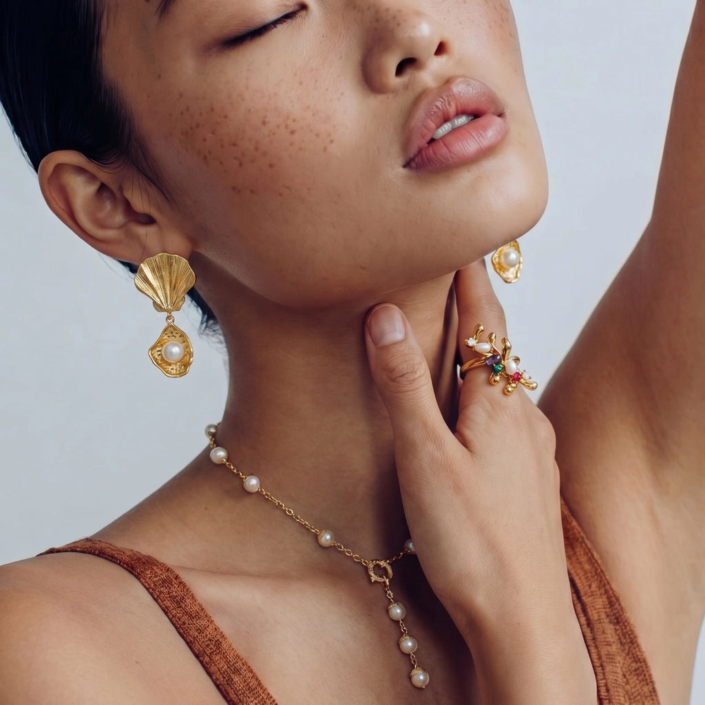 Ocean Shell Pearl Drops by Yspera