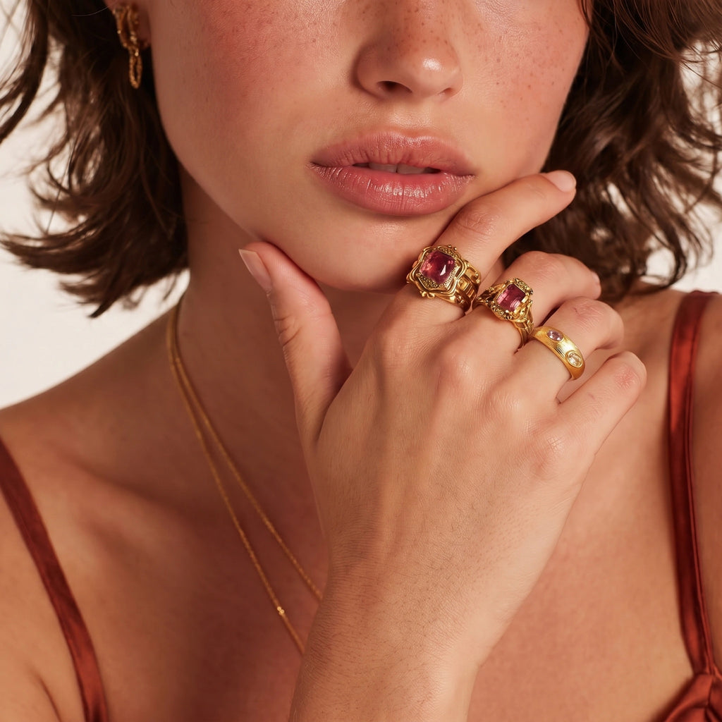 Dual Gem Statement Ring by Yspera