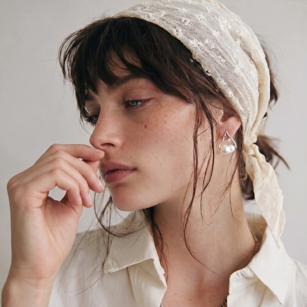Pearl Teardrop Earrings by Yspera