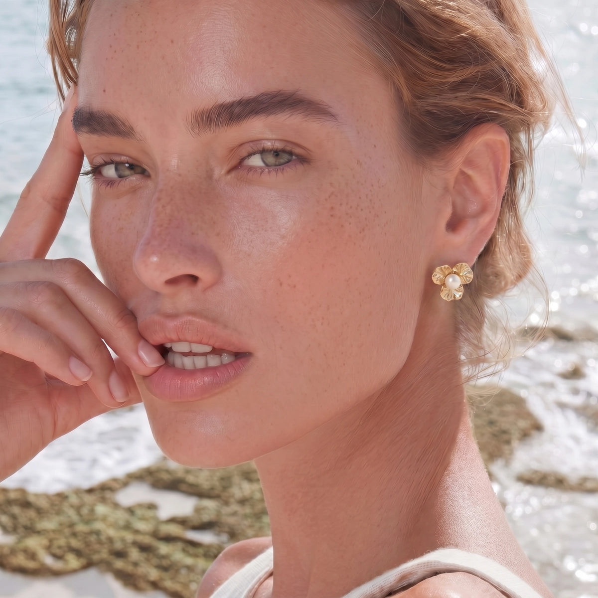 Bloom Pearl Studs by Yspera
