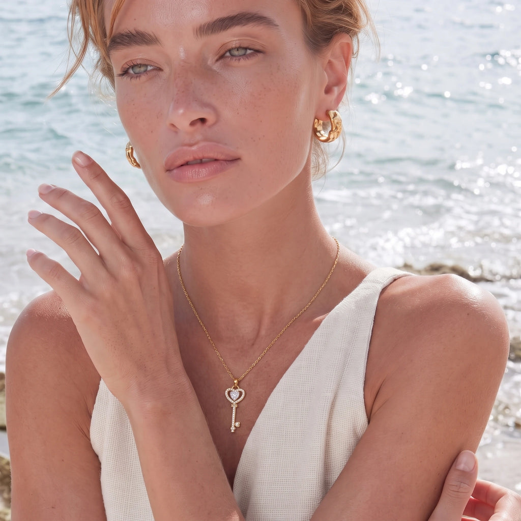 Secret Heart Key Necklace by Yspera